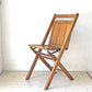 US ビンテージ スラットバック フォールディングチェア 折り畳み椅子 木味 カントリー アンティーク A ★
