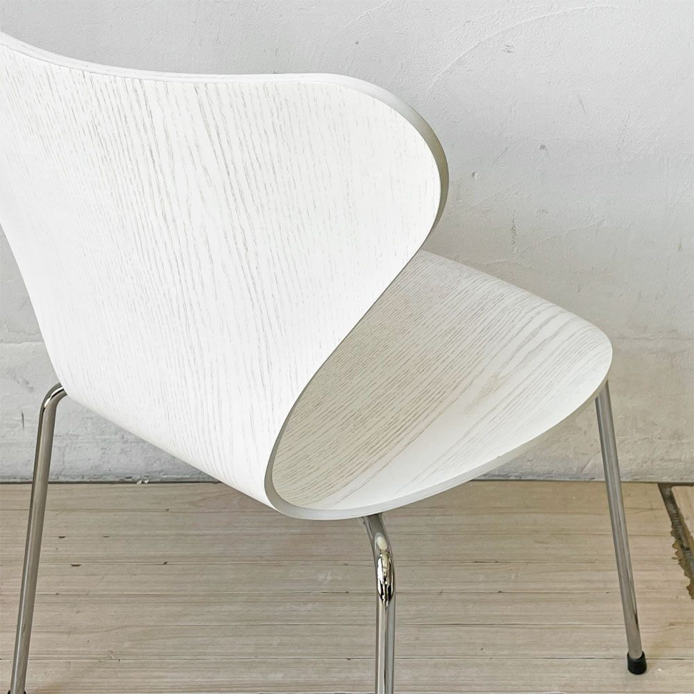 フリッツハンセン Fritz Hansen セブンチェア SEVEN CHAIR カラードアッシュ ホワイト アルネ・ヤコブセン デンマーク 北欧家具 ★