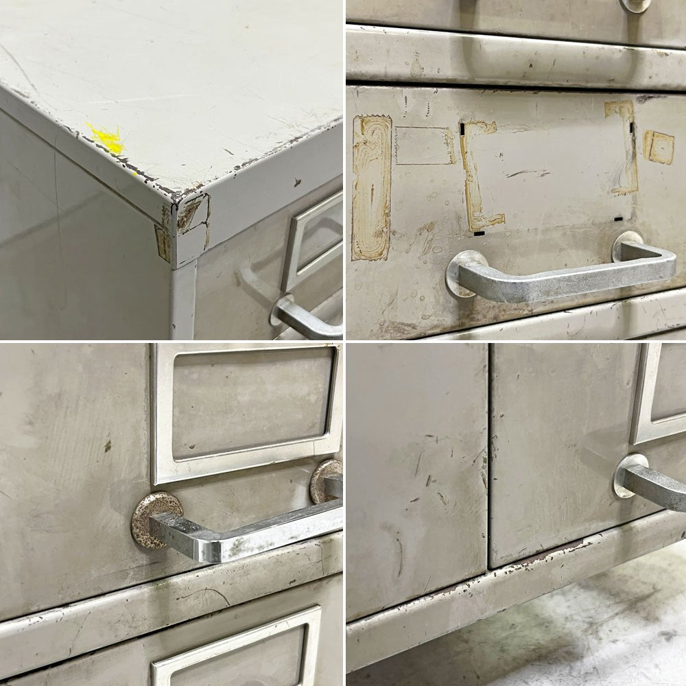 くろがね工作所 ART METAL WORKS Kurogane スチールチェスト カードキャビネット 図書カード 2列 5段 10ドロワー ビンテージ Vintage インダストリアル 工業系 鍵欠品 ●