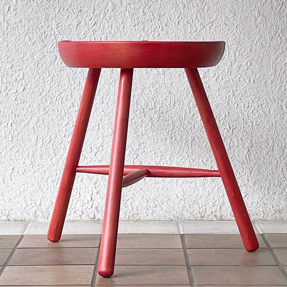 ワーナー Werner シューメーカーチェア Shoemaker Chair NO.49 スツール ビーチ材 カスタム塗装品 レッド  ラーズ・ワーナー デンマーク ◇