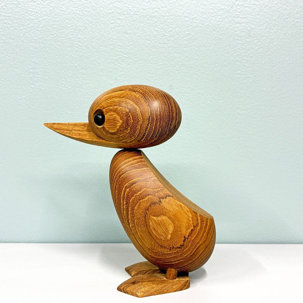 アーキテクトメイド Architectmade ダック Duck チーク無垢材 オブジェ H18cm ハンス・ボーリン Hans Bolling デンマーク 北欧雑貨 定価￥32,450- ◎