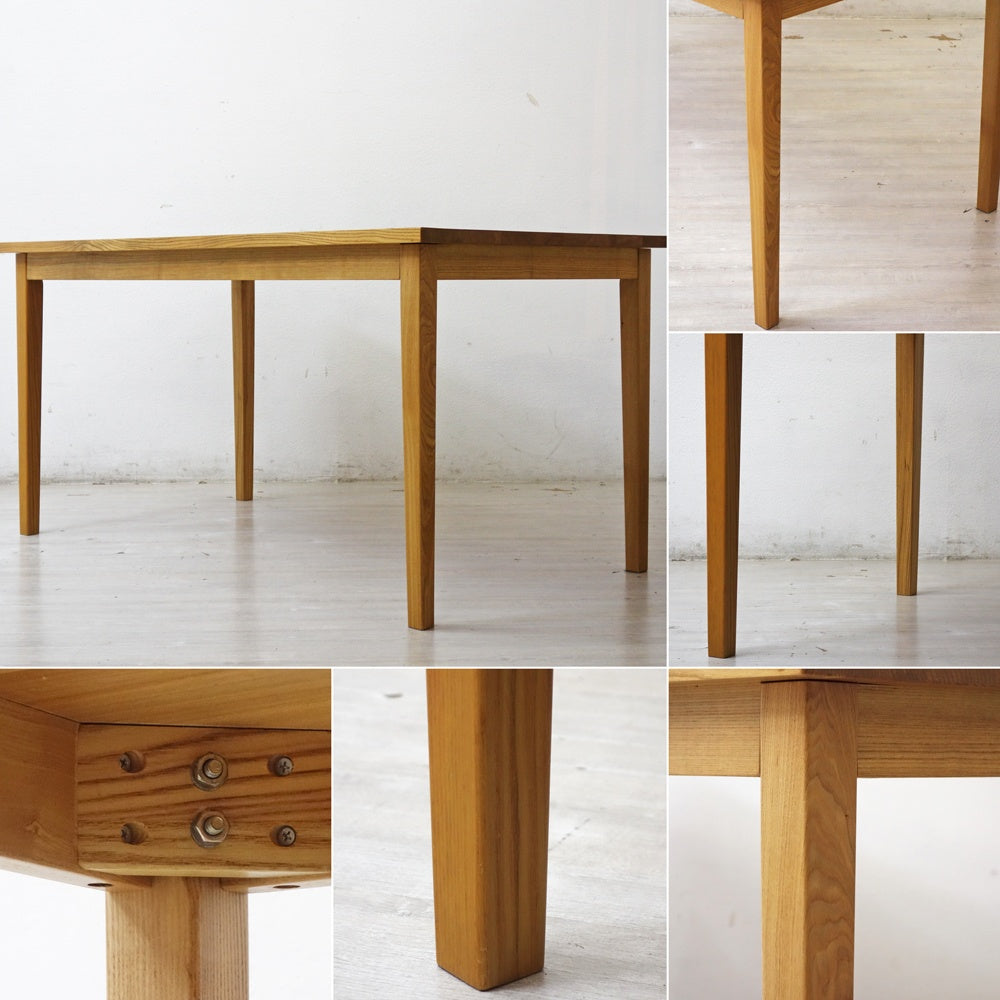 無印良品 MUJI ダイニングテーブル タモ材 無垢集成材 W140cm 廃番品 シンプル ナチュラルスタイル ●