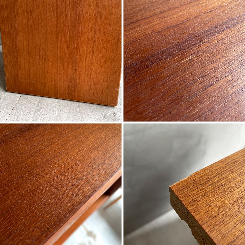 ジャパンビンテージ Japan Vintage チーク材 スリムシェルフ ブックシェルフ 本棚 オープンシェルフ 飾り棚  棚板可動式 上台付き ♪