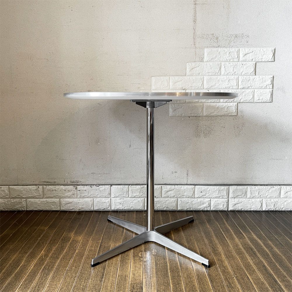 フリッツハンセン Fritz Hansen スーパー円テーブル Aテーブル SUPERCIRCULAR Table  A602 カフェテーブル W75cm ホワイトメラミン ピート・ハイン アルネ・ヤコブセン 定価￥261,800- ◎