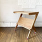 ライフファニチャー LIFE FURNITURE オークサイドテーブル BI OAK SIDE TABLE ブックラック＆キャスター付 W45.5cm 定価￥22,000- ◎