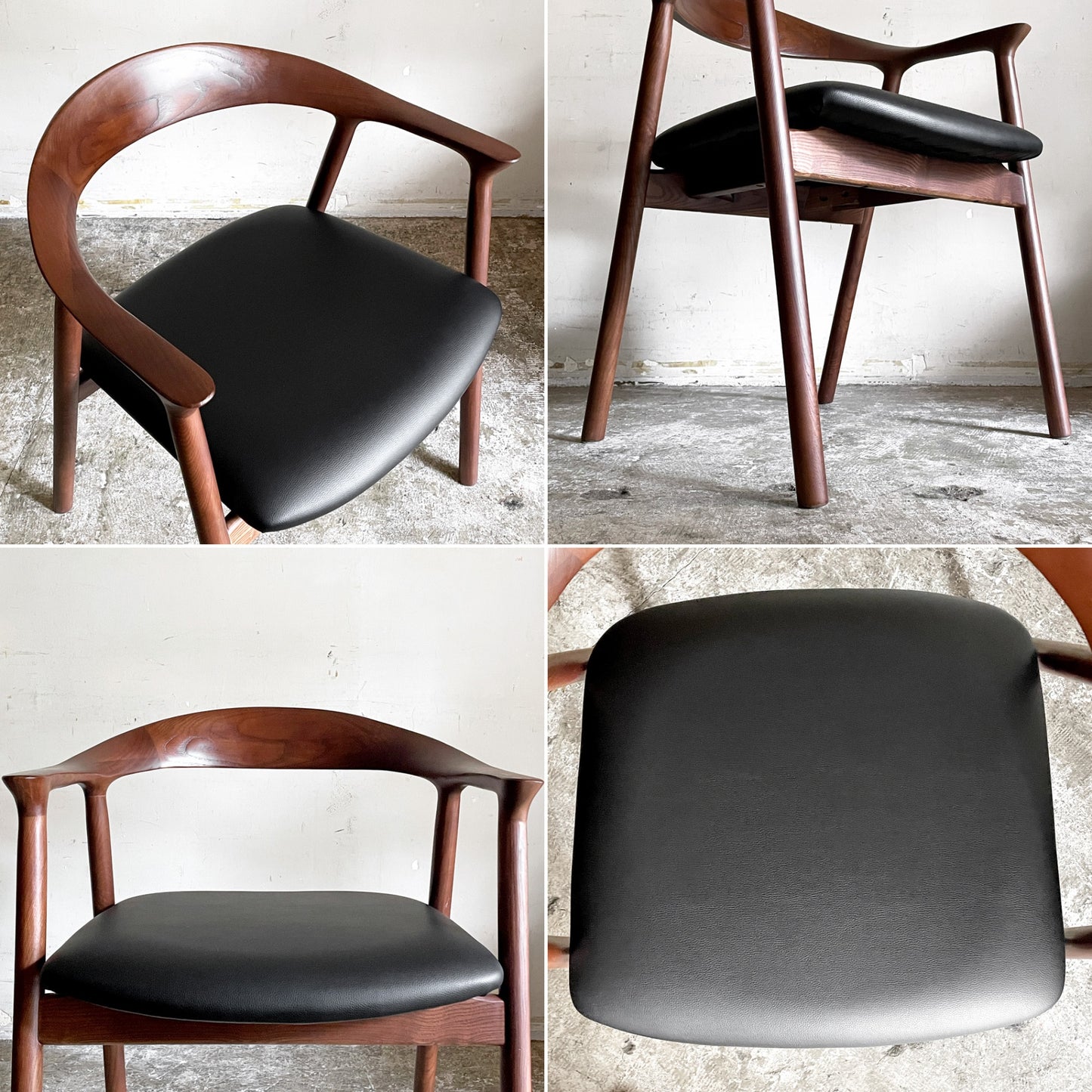 マナベ インテリアハーツ MANABE INTERIOR HEARTS エマ ダイニングチェア アームチェア PVCレザー ナチュラルモダン 展示品 ■