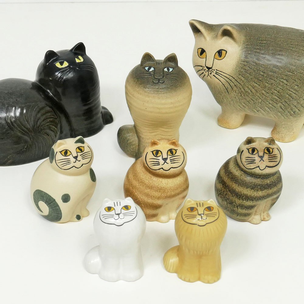 リサラーソン Lisa Larson ねこのぶち フィギュリン オブジェ 置物 スウェーデン 北欧雑貨 ●