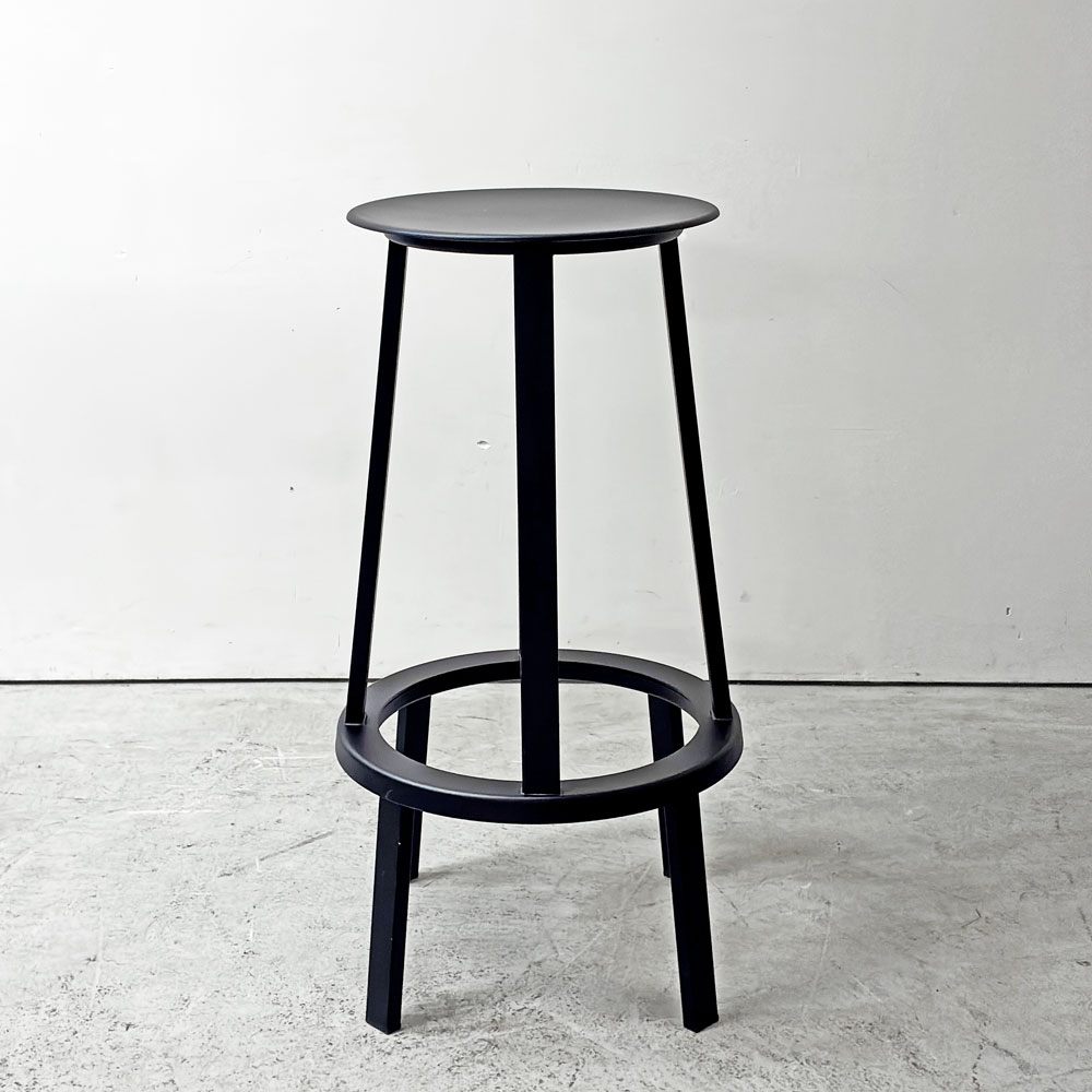 ヘイ HAY リボルバー バースツール ハイ REVOLVER BAR STOOL HIGH H76cm ブラック 回転式座面 レオン・ランズメイヤー デンマーク 定価￥56,100 - B ●