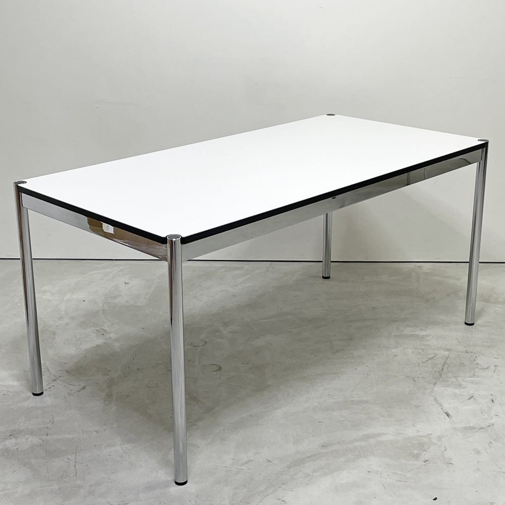 USMモジュラーファニチャー USM Haller USMハラーテーブル ワーキングデスク ダイニングテーブル W150×D75×H72cm パールグレーラミネート(ホワイト) 高さ調整機能付 ●