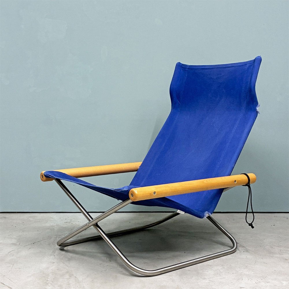 ニーチェア エックス NY chair X フォールディングチェア 折り畳みチェア ラウンジチェア ブルー 新居猛 MoMA  ◎