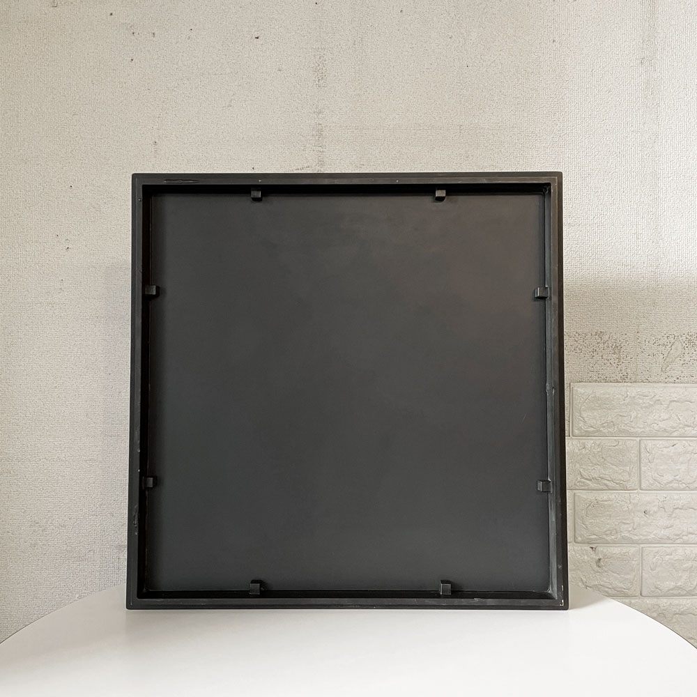 カルテル Kartell ウォールミラー Model 4727 ブラック スクエア 50×50cm アンナ・カステッリ・フェリエーリ Anna Castelli Ferrieri イタリア ビンテージ ◎