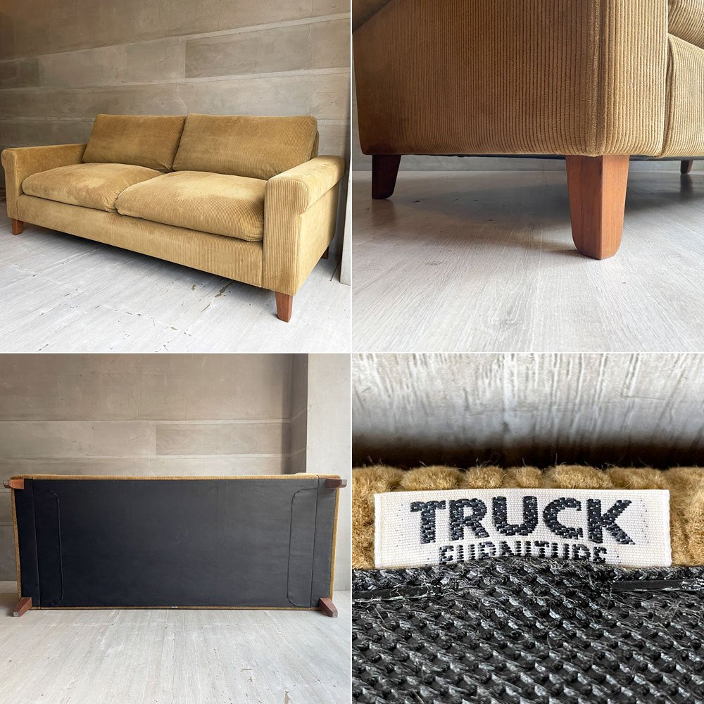 トラックファニチャー TRUCK FURNITURE FKソファ FK SOFA 3P 3人掛けソファ  F-21 グリーン コーデュロイ フェザークッション ♪