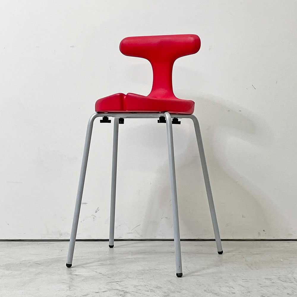 アーユル・チェア ayur-chair スツールタイプ SH49 レッド 四本脚 姿勢矯正 坐骨椅子 健康椅子 腰痛対策 2007グッドデザイン賞 廃番カラー ●