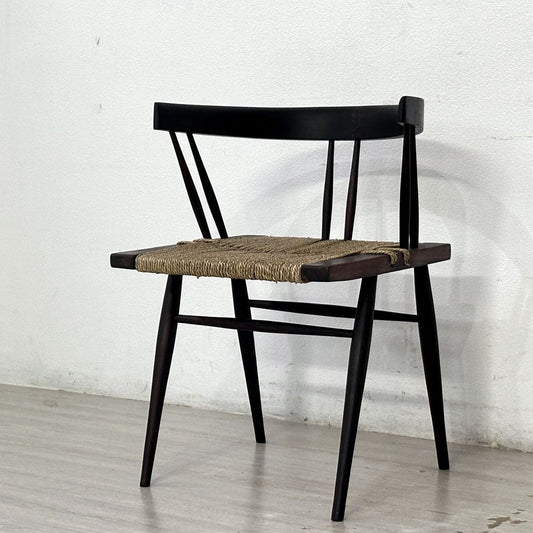 ジョージ・ナカシマ George Nakashima グラスシートチェア GRASS SEATED CHAIR ローズウッド材 座面張替済み インド NID 60's ビンテージ ●