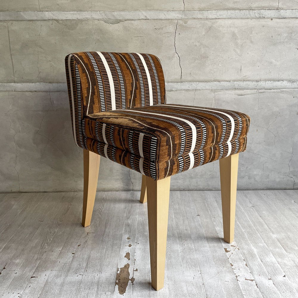 イデー IDEE ローバックチェア LOW BACK CHAIR ダイニングチェア メープル材 ミッドセンチュリーテイスト 受注生産品 廃番生地 希少 ♪
