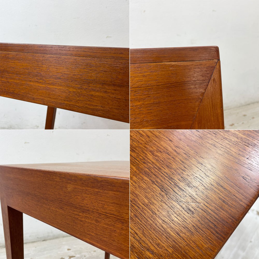 ビンテージ Vintaga チーク材 ダイニングテーブル サイドテーブル ボックス天板 北欧デザイン W74.5cm ●