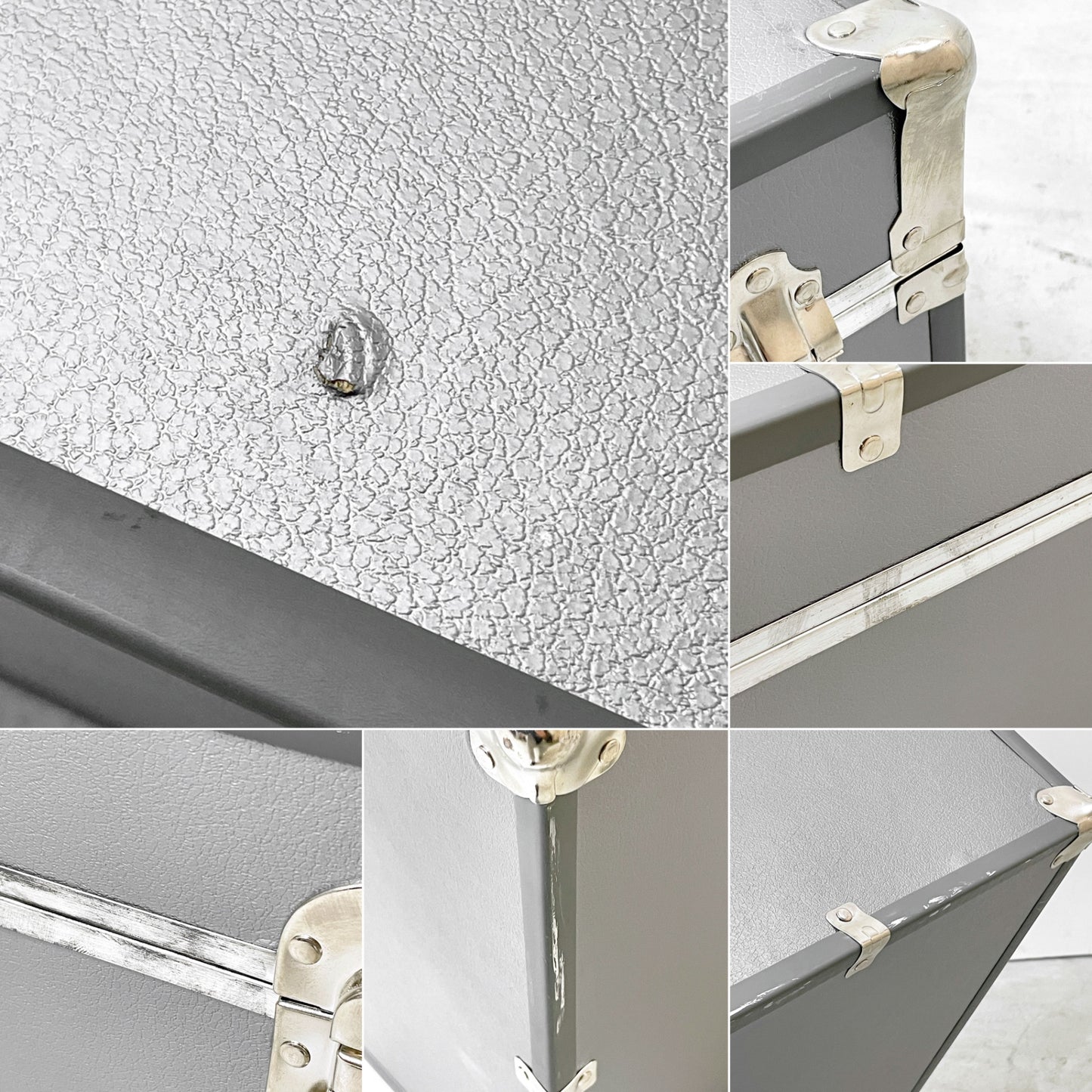 スワード トランク Seward Trunk トランクボックス ビニールレザー グレー系 鍵付き 収納 アメリカ ●