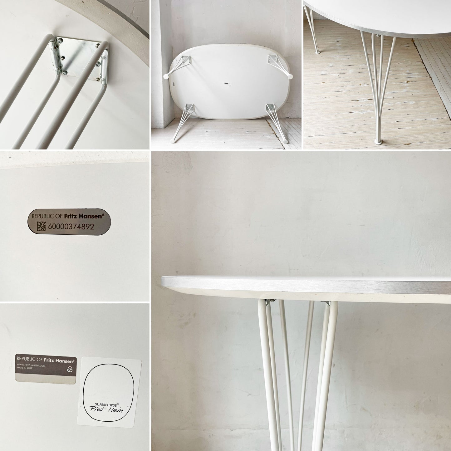 フリッツハンセン Fritz Hansen Bテーブル スーパー楕円テーブル ダイニングテーブル ピート・ハイン ブルーノ・マットソン アルネ・ヤコブセン デンマーク 北欧家具 参考定価￥382,800- ★