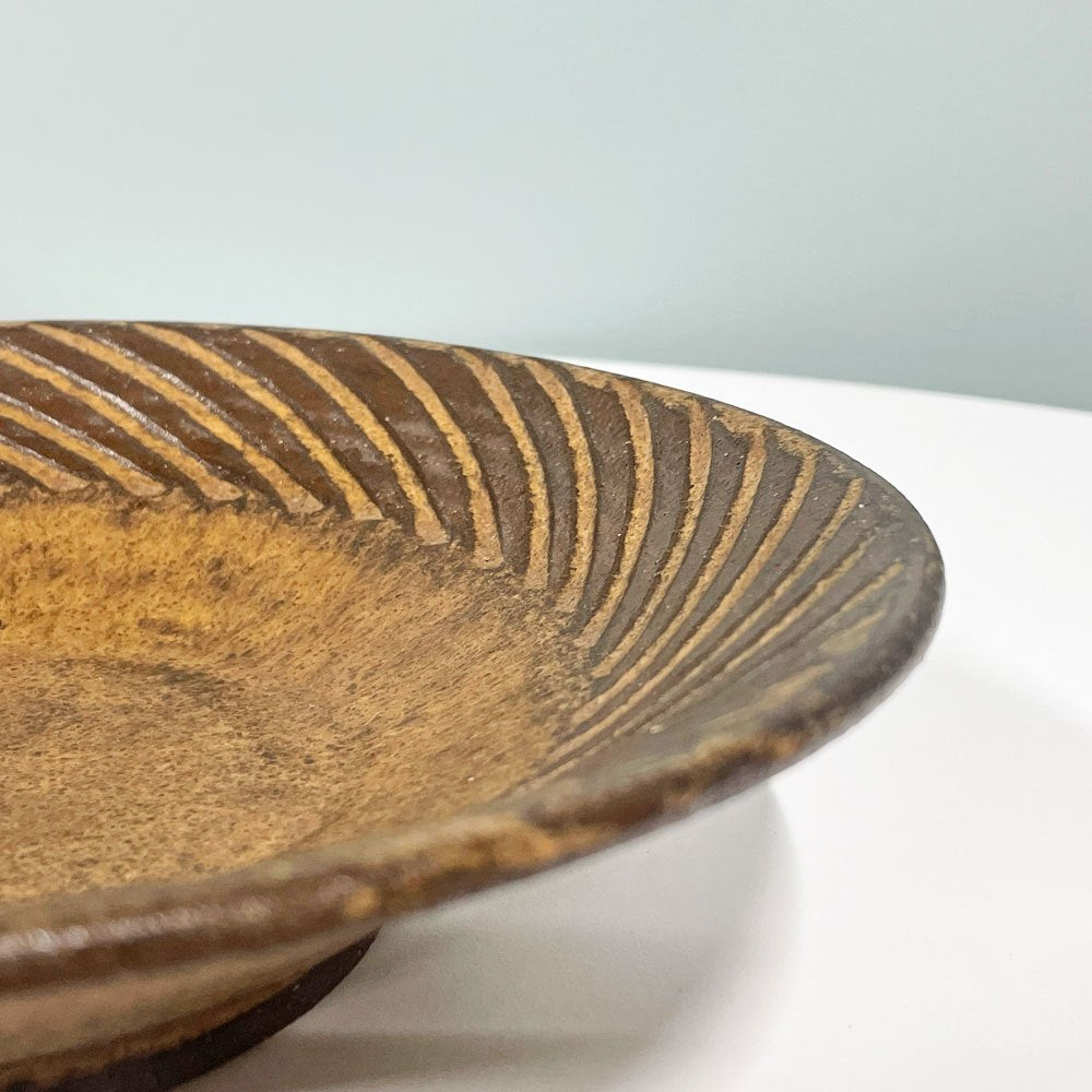 小澤基晴 ぐるぐる 8寸鉢 23.5cm 現代作家 陶器 盛鉢 鎬鉢 土器 陶器 和食器 ◎