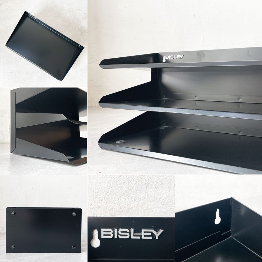 ビスレー BISLEY 3段 レターラック ブラック 書類棚 A4サイズ 横型 壁掛け可 デスクアクセサリー イギリス ★