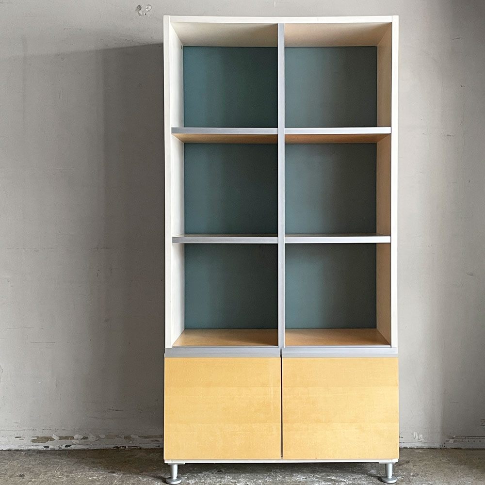 ウィルクハーン Wilkhahn ミナモ Minamo ファイリングシェルフ Filing Shelf ビーチ材 アルミフレーム アクリルパネル 2ドロワー 2列4段 コクヨ取扱い 現状品 ■