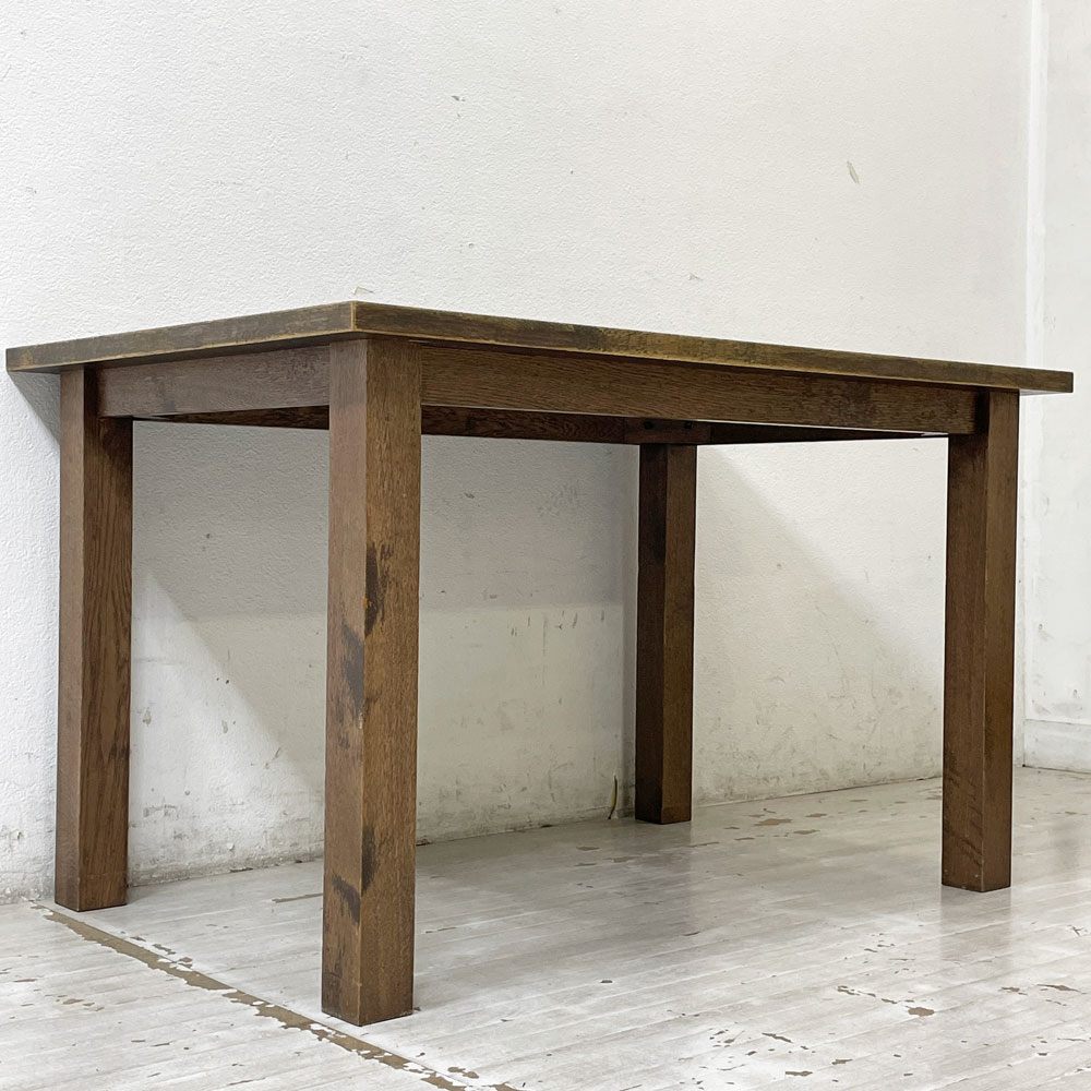 ジャパンビンテージ Japan Vintage オーク材 ダイニングテーブル W120cm 国産家具 古家具 ●
