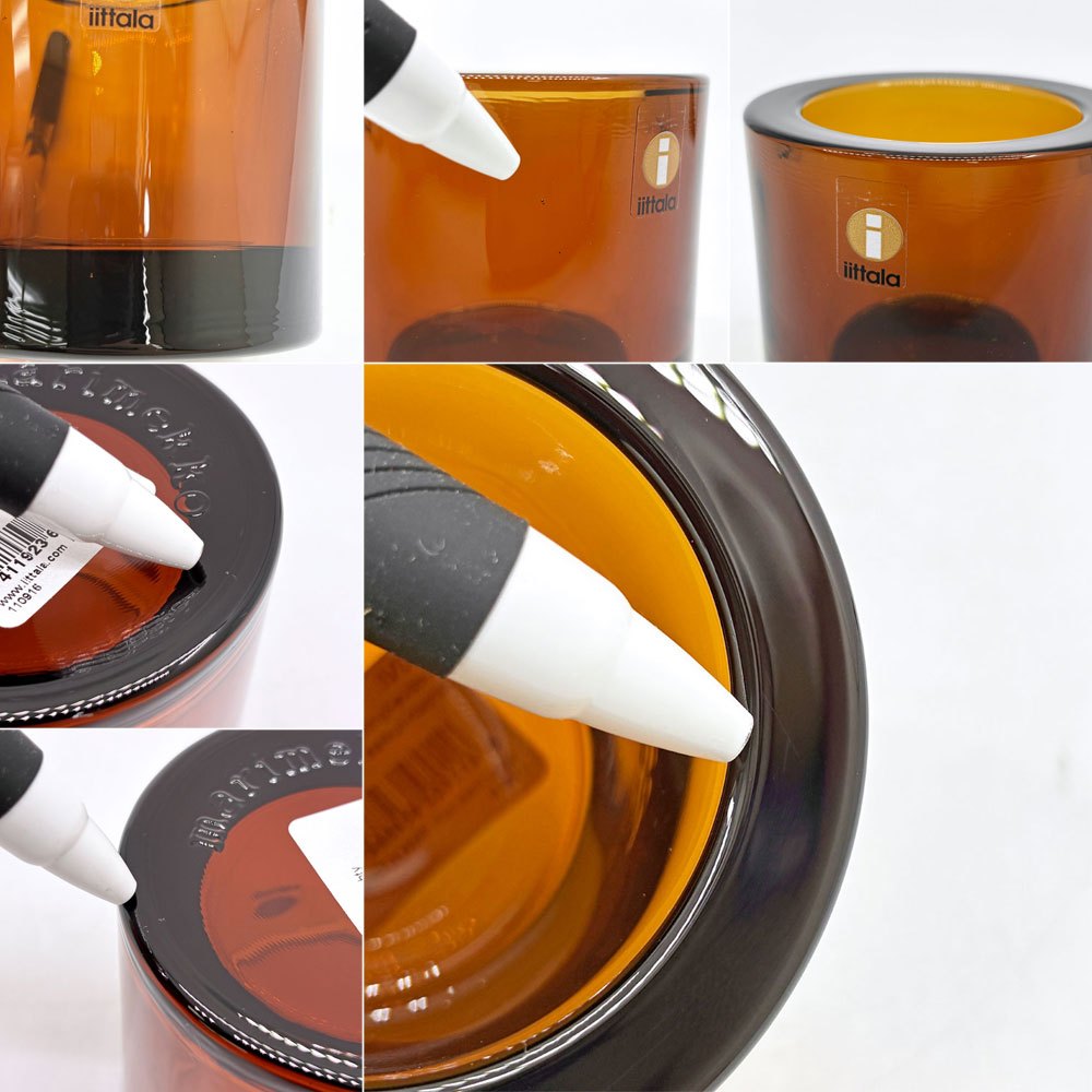 イッタラ iittala マリメッコ marimekko キビ kivi キャンドルホルダー  ブラウン 60mm 箱付き フィンランド 北欧雑貨 B ●