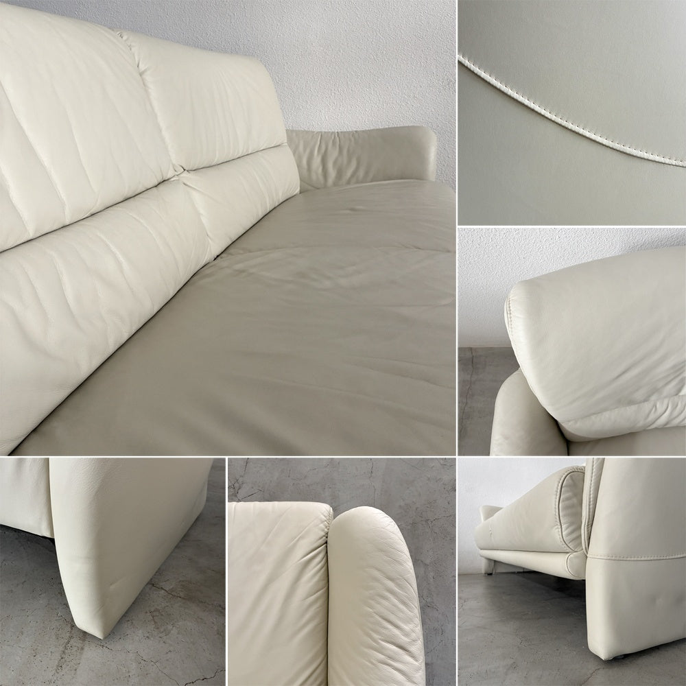 ヒモラ himolla タングラム TANGRAM コレクション Kassel カッセル 高級本革 ハイバック 3P ソファ & オットマン セット W198㎝ ドイツ IDC大塚家具 取扱 総額約52万円の品 〓