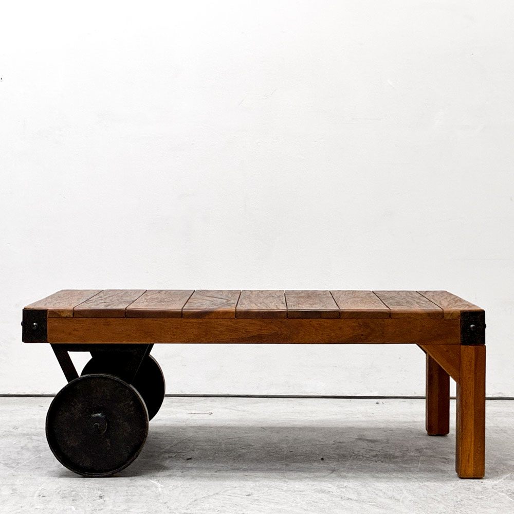 東谷 AZUMAYA トロリーテーブル Trolley Table Sサイズ コーヒーテーブル アイアン ブラウン インダストリアルデザイン ●