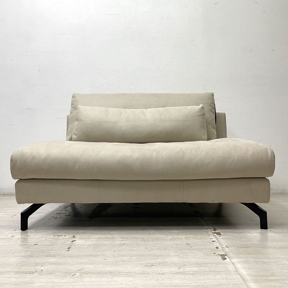 リラックスフォーム RELAX FORM グラシエーロ 1.5人掛けソファ レザーテックス プラチナグレー W120cm 関家具 展示品 ●