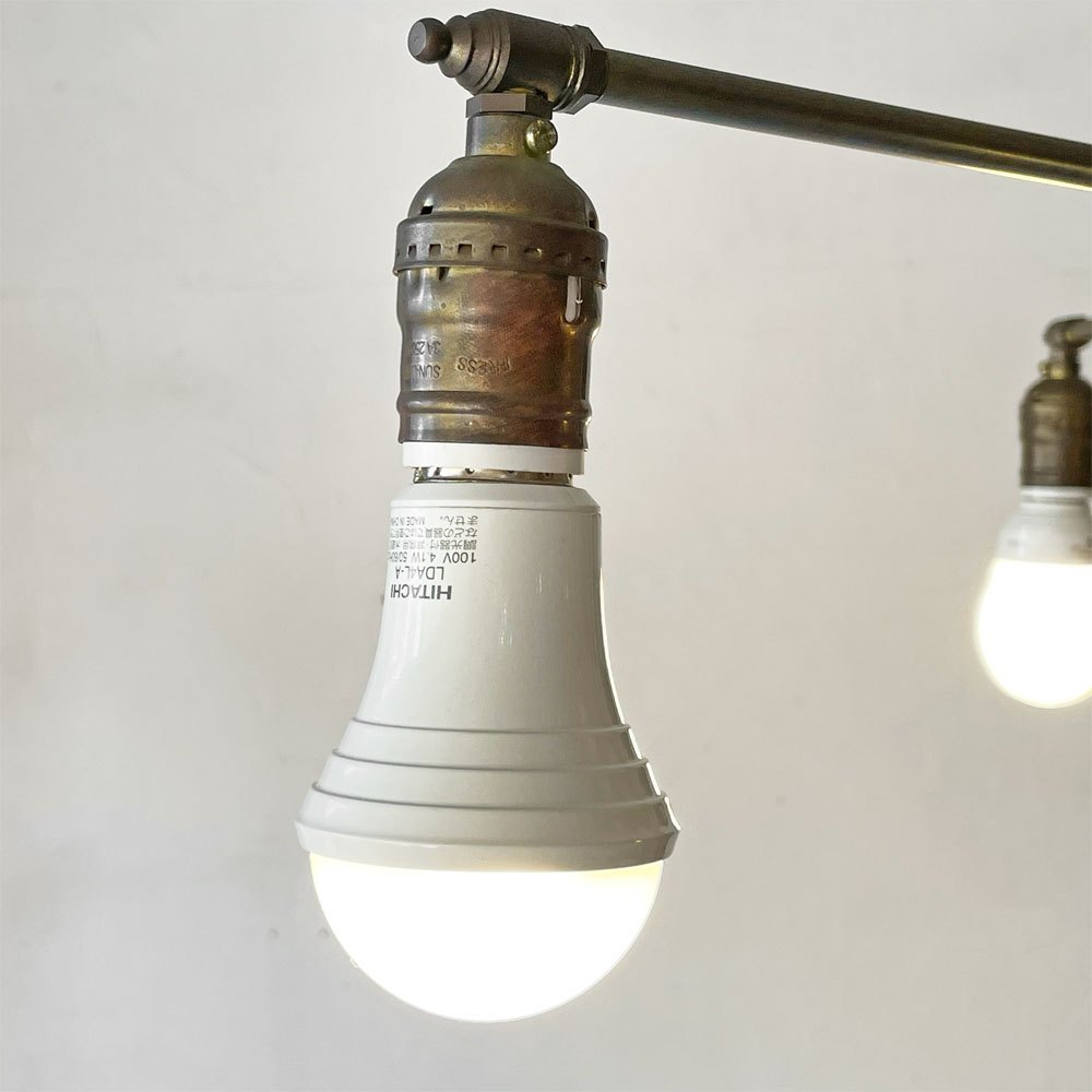 POINT NO.39 オリジナル 3バブルス ペンダントライト カスタムオーダー品 真鍮3灯照明 3bulbs brass ★