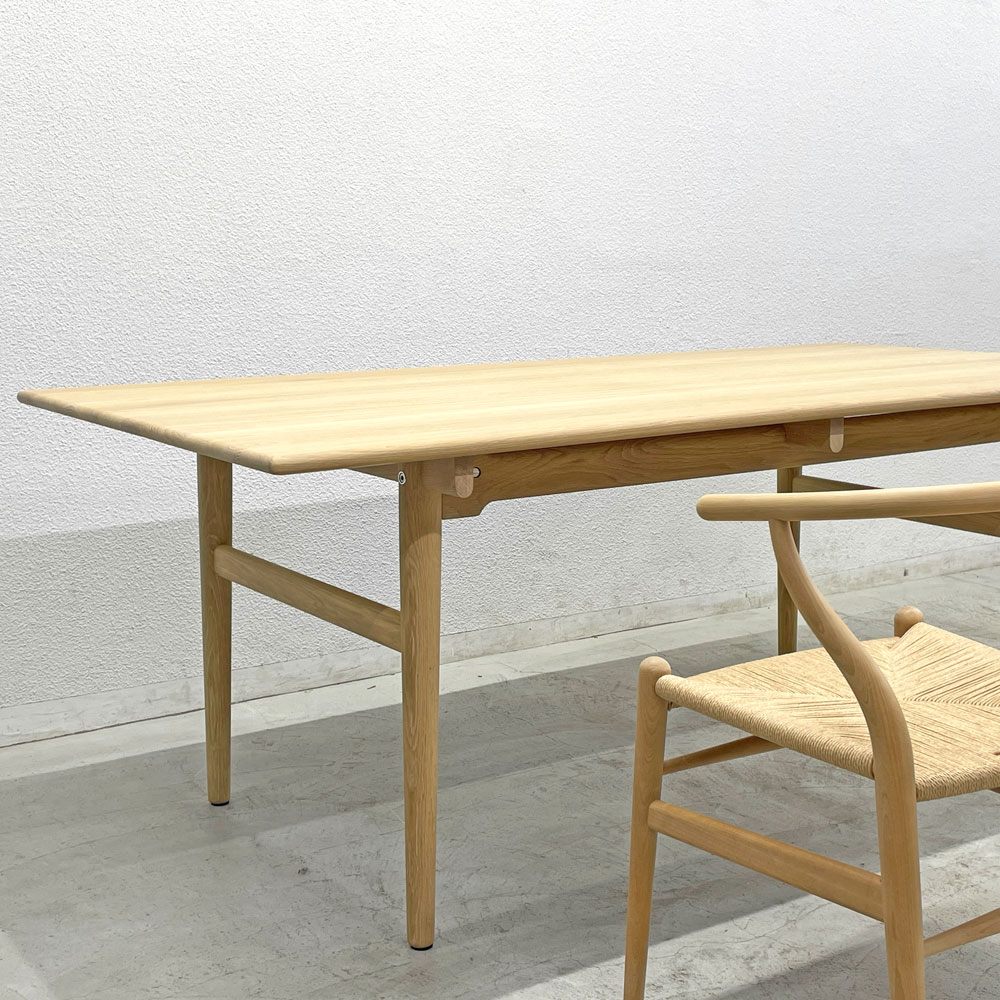 カールハンセン&サン Carl Hansen&Son CH327 ダイニングテーブル オーク材 ホワイトオイルフィニッシュ W190cm ハンス J. ウェグナー 現状品 〓