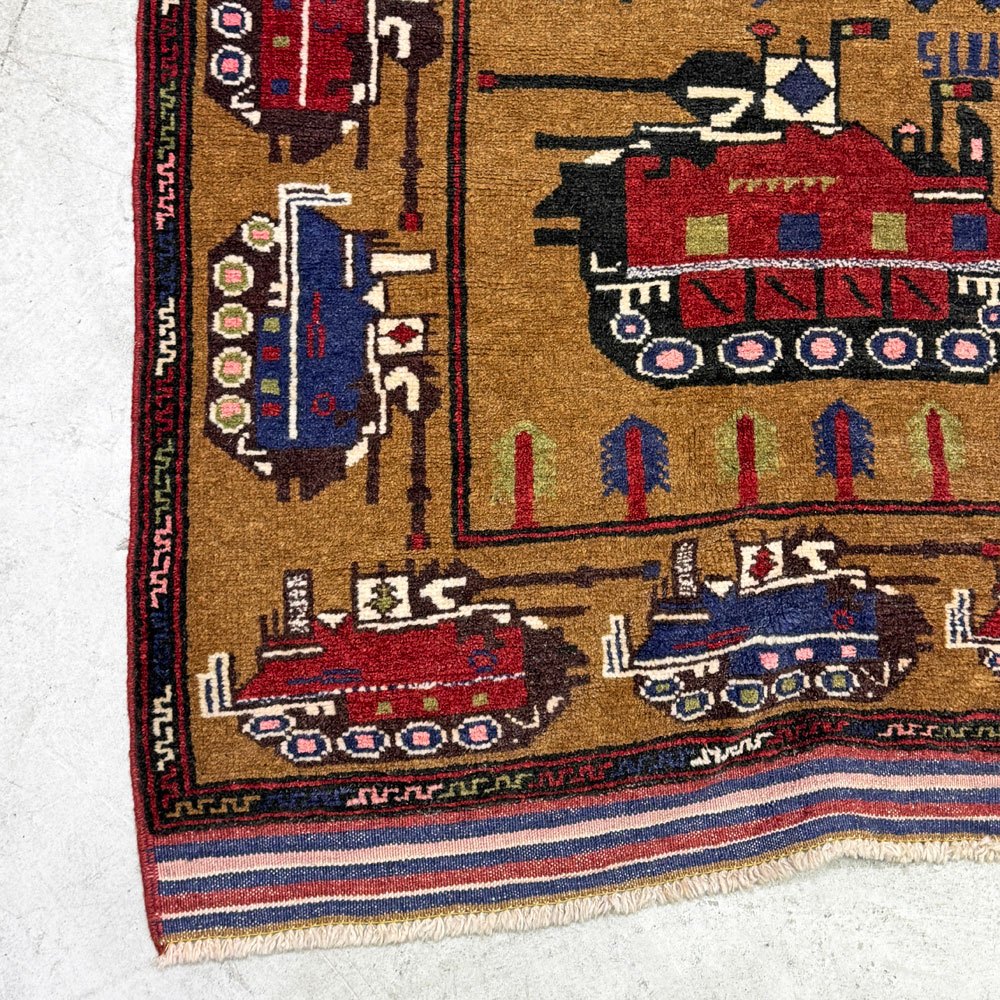 ビンテージ Vintage ウォーラグ War Rug カーペット 絨毯 アフガニスタン トルクメン族 Turkmen 100×155cm ●