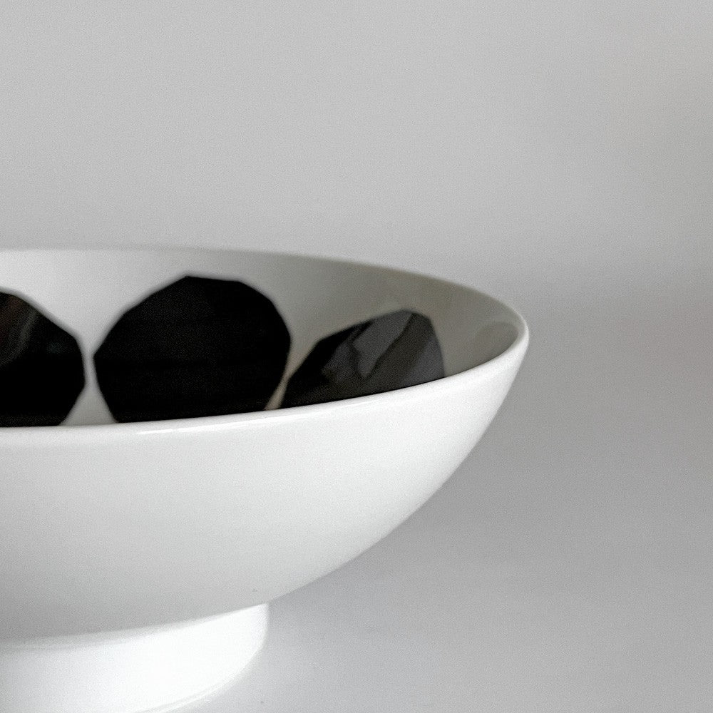 マリメッコ marimekko x 有田焼 福泉窯 「We love Japan」 お茶碗 キヴェット柄 漆黒 伝統工芸 北欧食器 A ■