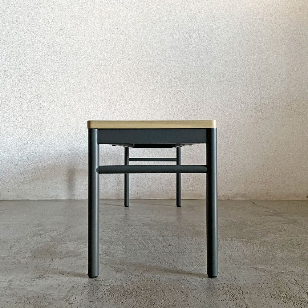 マスターウォール MASTERWAL レ・フォルメ Les Formes ブルエ BLEUET ベンチ W110cm ウッドトップ スチールレッグ 外箱付 佐々木章行 定価￥77,000- 廃番 未使用保管品 〓