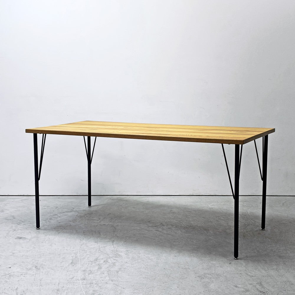 ニコアンド ファニチャーアンドサプライ niko and ... FURNITURE & SUPPLY ホワイトオークシリーズ ダイニングテーブル オーク無垢材 アイアン W155cm ●