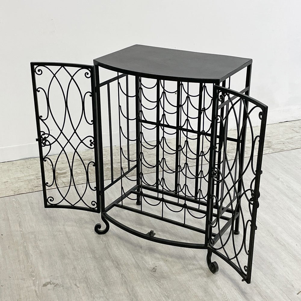 クラシカルデザイン Classical Design アイアン ワインラック アール・ヌーヴォー 両開き ブラック ●