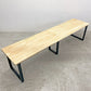 かなでもの KANADEMONO ザ・テーブル THE TABLE デスク ラバーウッド無垢材 W300 x D70cm スチール スクエアレッグ ブラック 配線孔 〓