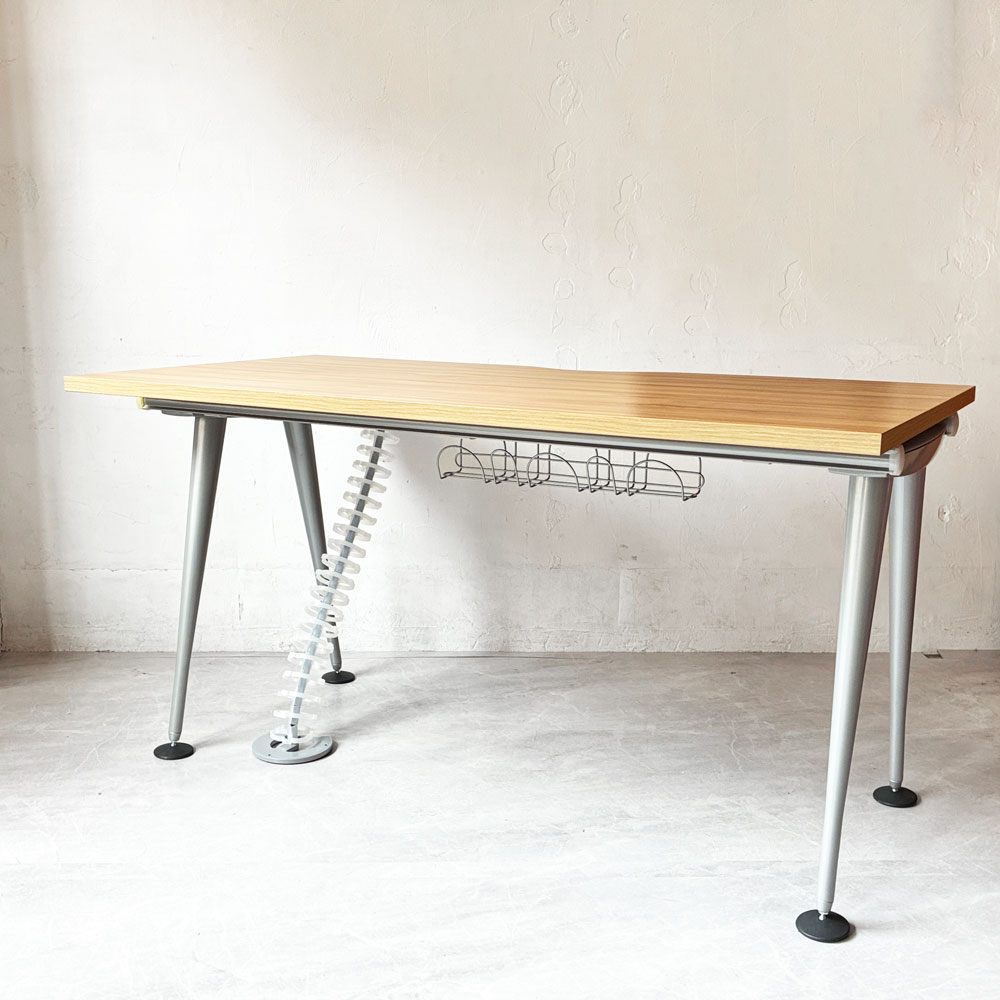 ハーマンミラー Herman Miller アバックエンバイロメンツ ABAK ミーティングテーブル デスク ワークテーブル W140cm オークカラー ケーブルスパイン付き ティム・ウォレス ★