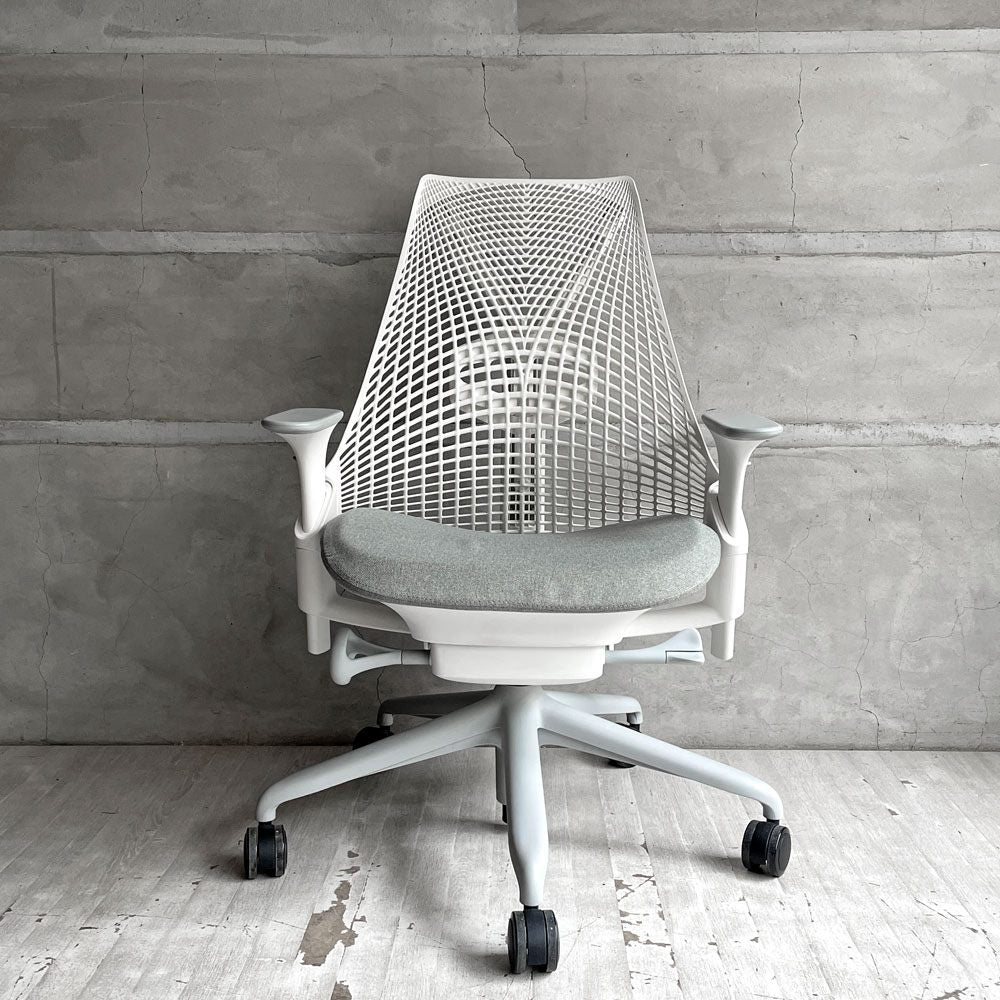 ハーマンミラー HermanMiller セイルチェア SAYL Chair デスクチェア フルアジャスタブルアーム ランバーサポート付 ホワイト イヴ・ベアール 2024年製 モダンデザイン ♪