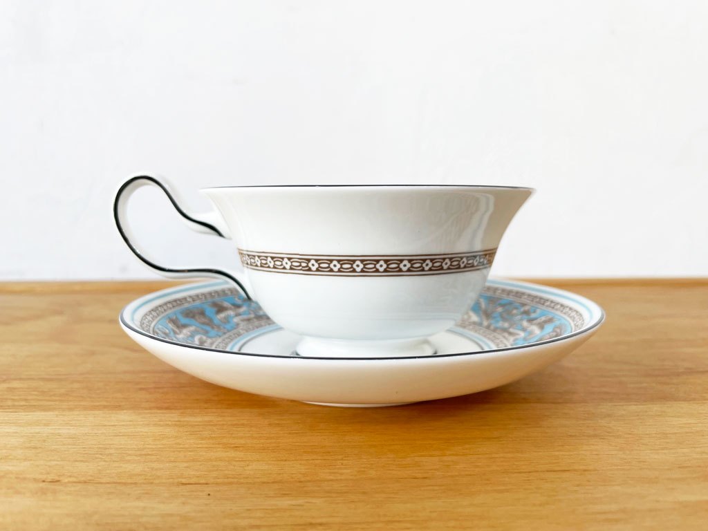 ウェッジウッド WEDGEWOOD フロレンティーン ターコイズ Florentine Turquoise ティーカップ&ソーサー C&S 英国 ★