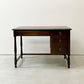 横浜元町 竹中家具 オーク材 片袖デスク 机 抽斗4杯 W106cm ろくろ脚 クラシカルデザイン 昭和レトロ ●