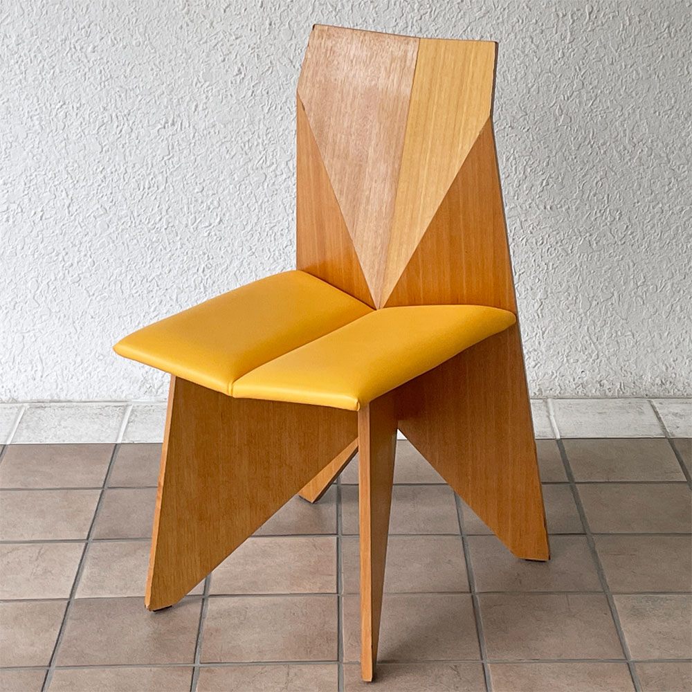 ◇ ミネルバ MINERVA 折り紙チェア 鶴 TSURU ローバック 座クッション 合皮 笠松栄 希少