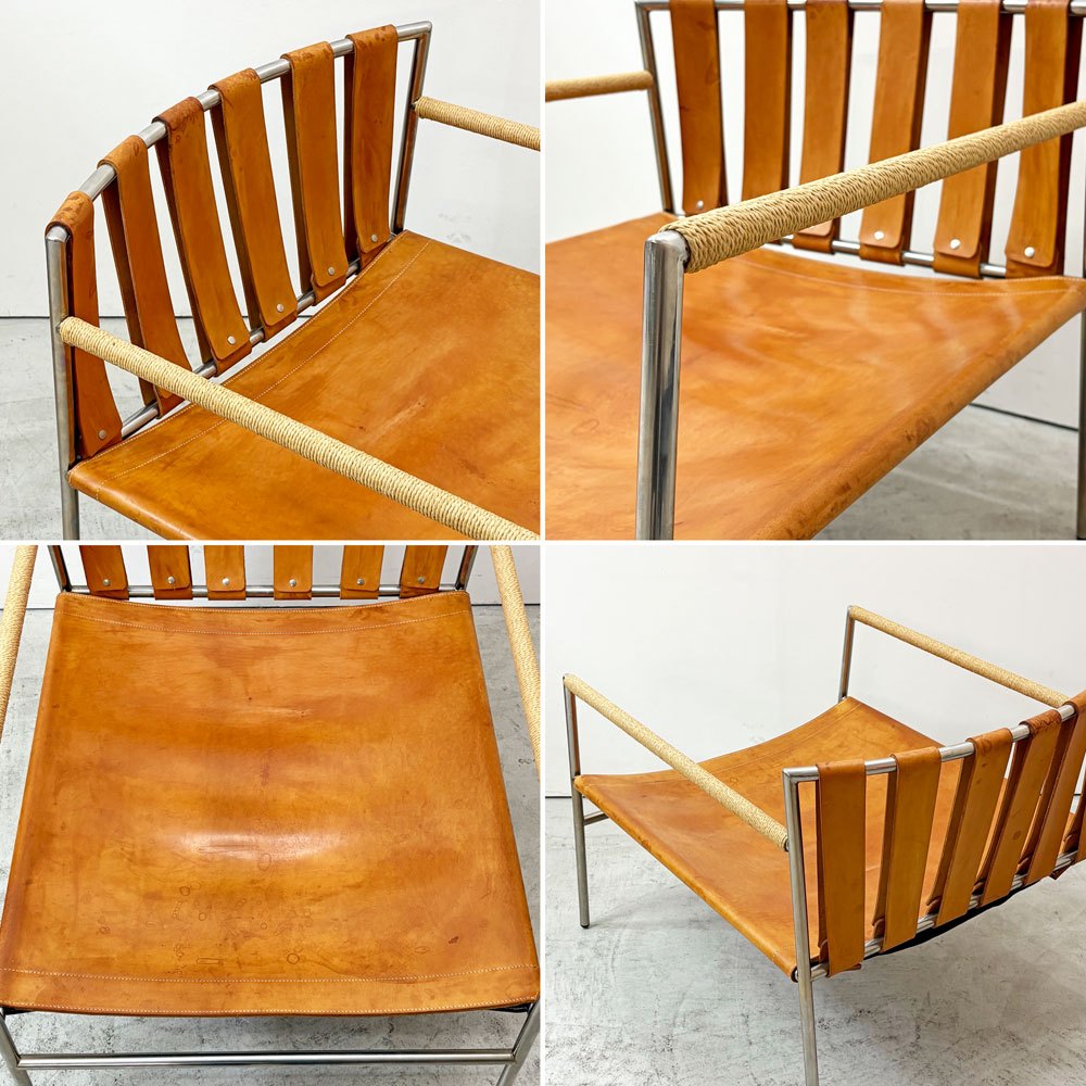 リッツウェル Ritzwell イビサフォルテ IBIZA FORTE イージーチェア ラウンジチェア ステンレスフレーム 本革 代替クッション付属  ●