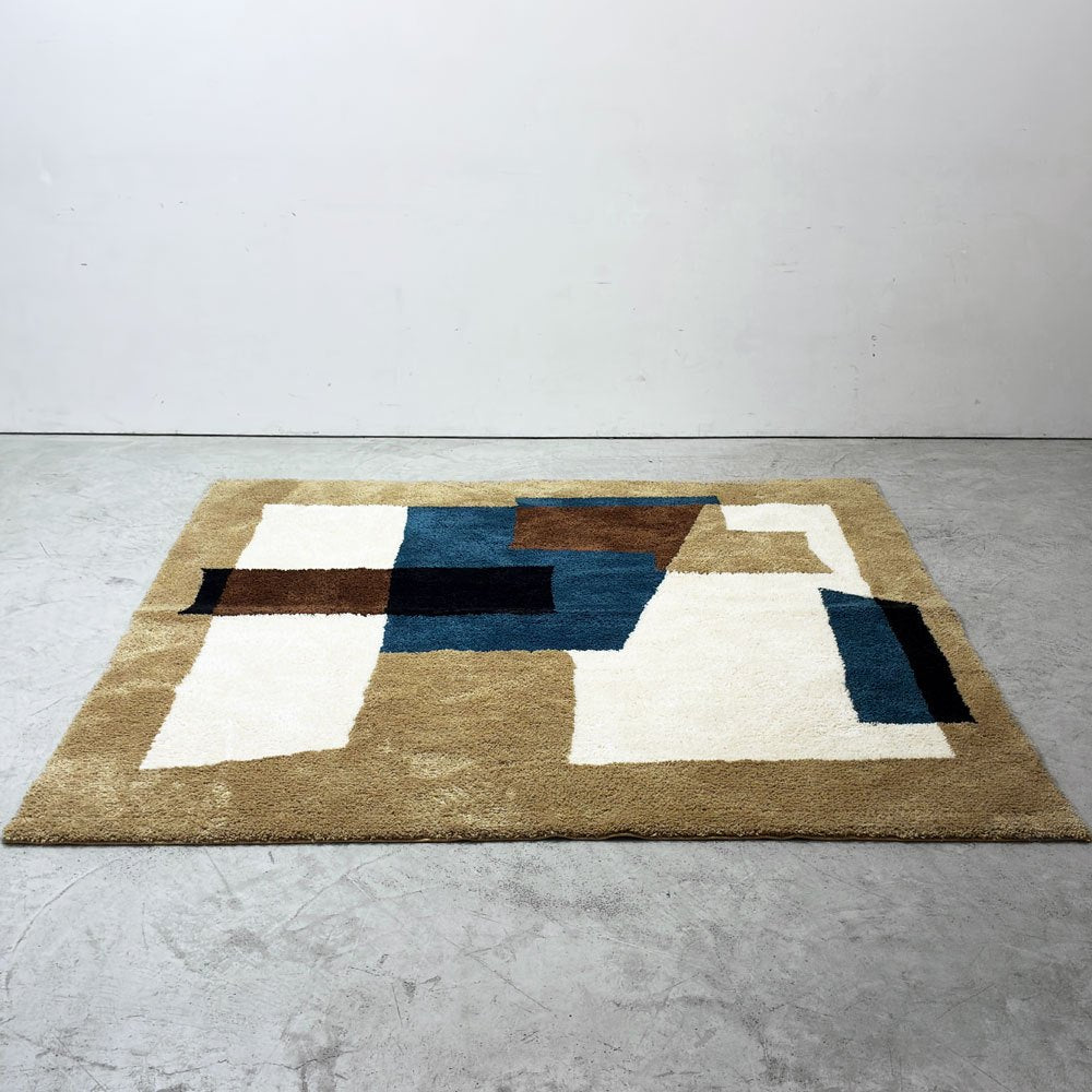 ジャーナルスタンダードファニチャー jsf ジオメトリック GEOMETRIC スクエアラグ 200x200cm 幾何学模様 手洗い洗濯可 滑り止め付き モダンデザイン ●