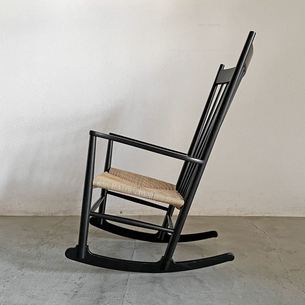 フレデリシア FREDERICIA J16 ロッキングチェア Model 16000 オーク材 ブラックラッカー ペーパーコード座面 箱付 ハンス J. ウェグナー デンマーク 未使用保管品 〓
