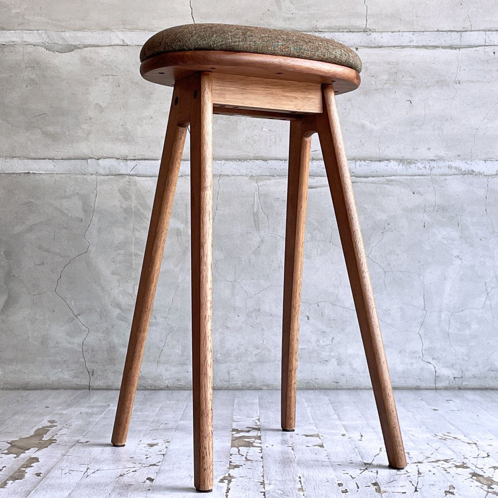 ナガノインテリア Friendly!! コッペ coupe kitchen stool ハイスツール キッチンスツール ウォールナット 廃番生地 北欧スタイル ♪