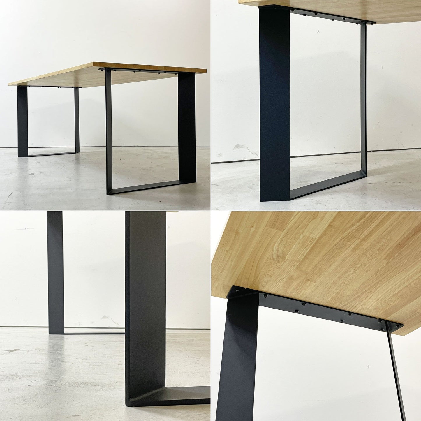 かなでもの KANADEMONO ザ・テーブル THE TABLE デスク ラバーウッド材 Slash_Square脚 ブラックスチール脚 W170 x D80cm ●