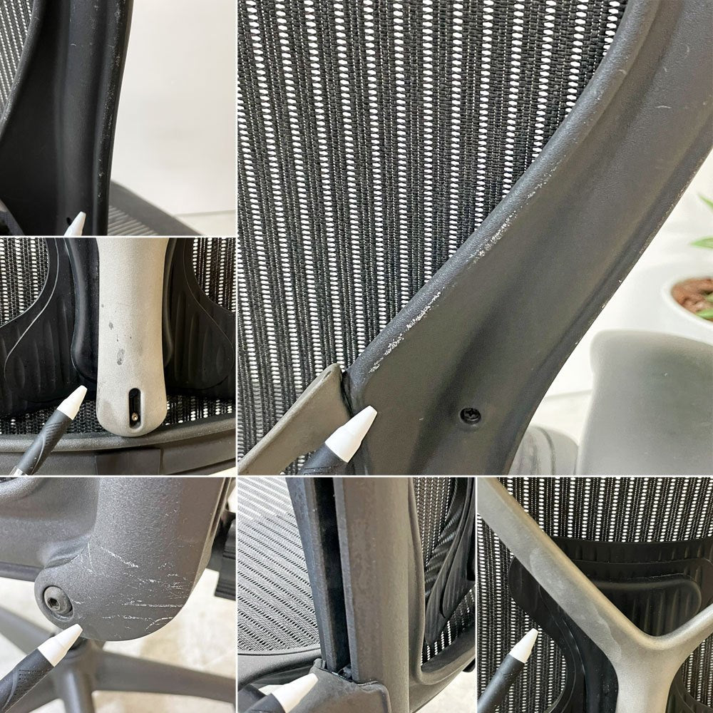 ハーマンミラー Herman Miller アーロンチェア クラシック Bサイズ ポスチャーフィット フル装備 グラファイトベース デスクチェア オフィスチェア ●