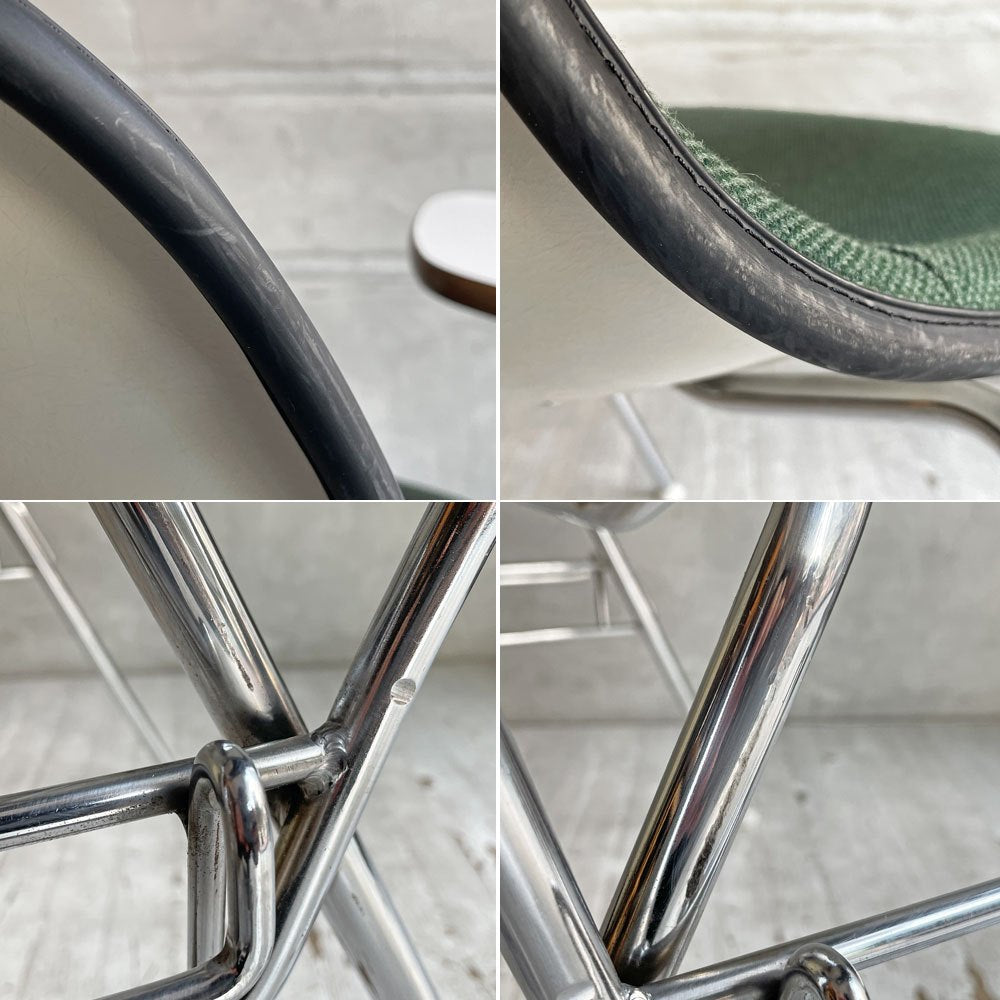 ハーマンミラー Herman Miller サイドシェルチェア セカンド 2nd ビンテージ アプホルスター スクールベース 肘掛けテーブル付 イームズ ミッドセンチュリー A  ♪